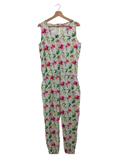 VRS Woman Jumpsuit Damen Gr. 40/M Mehrfarbig Blumenmuster Bohemian Elegant