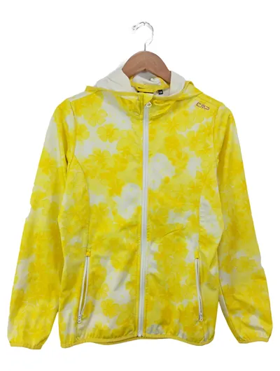CMP Kinder Outdoorjacke Gelb Blumenmuster Gr. 176 Kapuze Reißverschluss