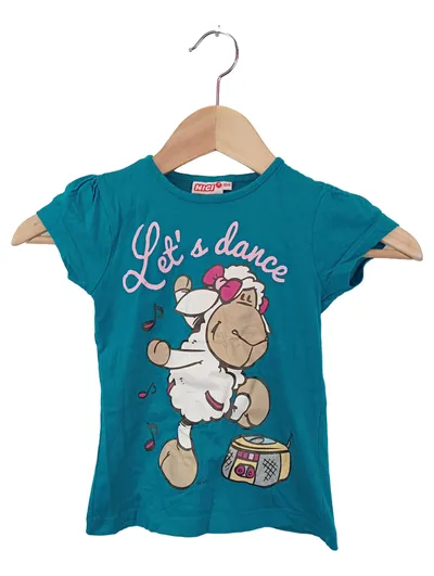 NICI Kinder T-Shirt Blau Gr. 104 mit Tiermotiv & Schriftzug