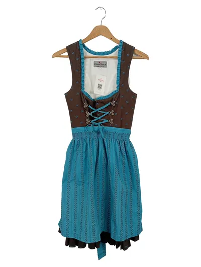 GAMSBOCK Dirndl Trachtenkleid Damen 34/XS Mehrfarbig Vintage Baumwolle 90cm