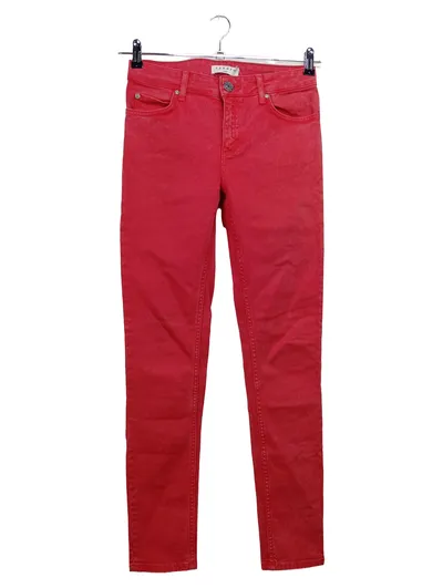 SANDRO Damen Jeans Regular Fit Gr. 36 W28 Rot High Waist Casual Baumwolle