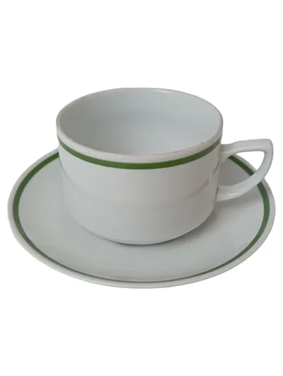 KAHLA Tasse und Unterteller Weiß Porzellan Klassisch Made in GDR