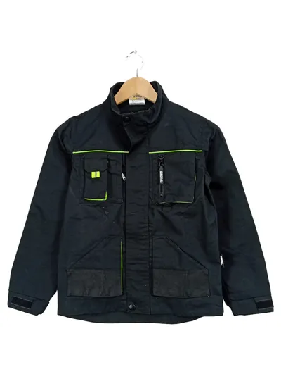 TRIUSO Kinder Arbeitsjacke Praktisch Langarm Schwarz Gr. 140 Polyester