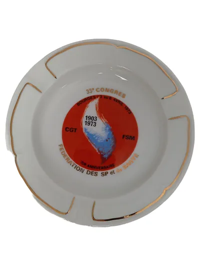 LIMOGES Sammelteller 13cm Weiß Vintage Congress 1973 Jubiläum Porzellan
