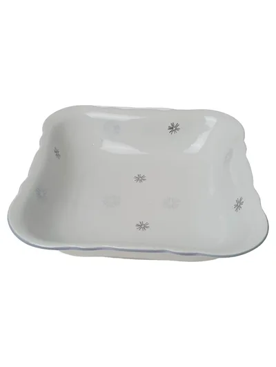 COLDITZ PORZELLAN Servierschüssel Weiß Vintage Schneeflocken 19cm