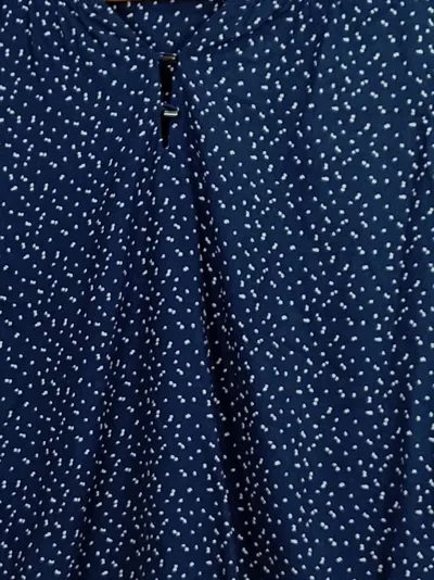 edc by Esprit Damen Bluse Langarm Gr. 34/XS Blau Gepunktet Viskose