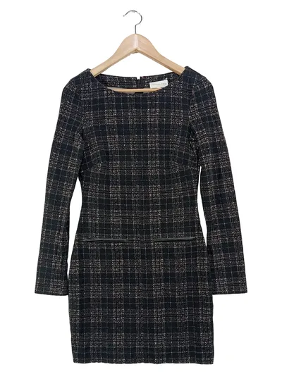 PATRIZIA PEPE Damen Businesskleid Gr. 40/L Kariert Schwarz Langarm Elegant