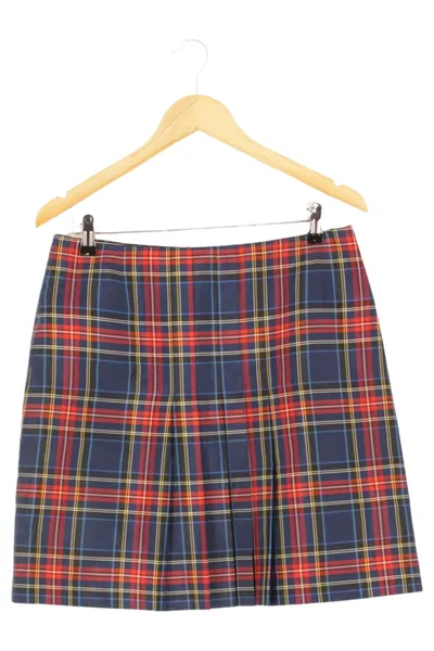 AE ELEGANCE Damen Faltenrock Gr. 40/L Blau Kariert Preppy Rock