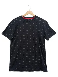 DENIM & FLOWER Herren T-Shirt Gr. 46/S Schwarz Grafisch Streetwear Baumwolle 1