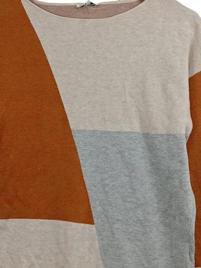 Tom Tailor Damen Pullover Gr. 34/XS Colorblock Beige Orange Grau
