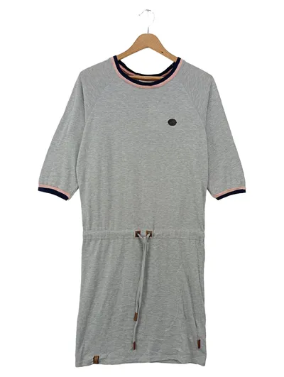 NAKETANO Damen Freizeitkleid Gr. 36/S Grau Casual Baumwolle Polyester