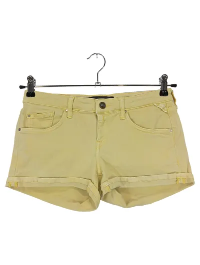 REPLAY Jeans Shorts Damen W27/36/S Gelb Casual Streetwear Kurze Hose