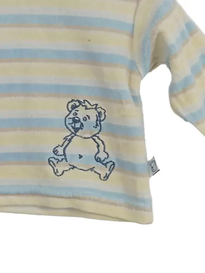 Sanetta Baby Langarmshirt Gr. 68 Gestreift Teddybär Motiv Nicki Pullover Organic