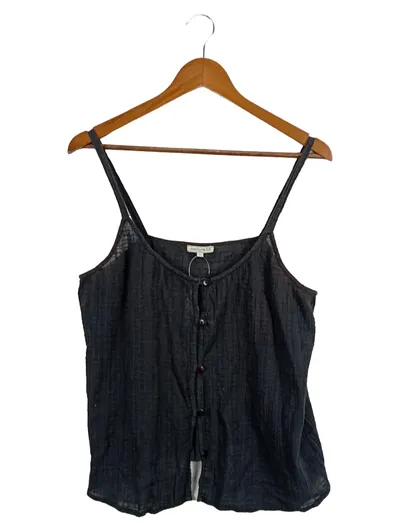 NATURA Top Damen Gr. 40/L Schwarz Casual Basic Spaghettiträger Baumwolle