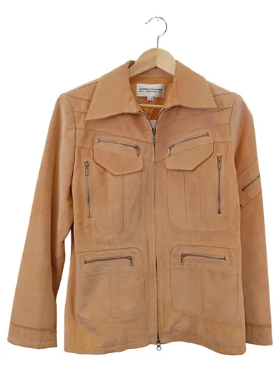 ASHLEY BROOKE Damen Lederjacke Vintage Beige Gr. 40;M
