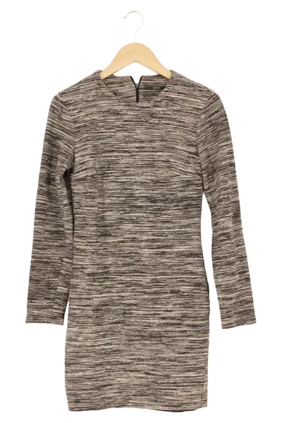 SET Etuikleid Damen Gr. 36/S Grau Meliert Business Elegant Langarm