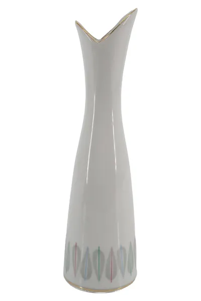 EDELSTEIN BAVARIA Porzellan Vase Weiß Vintage Elegant Abstrakt 20cm