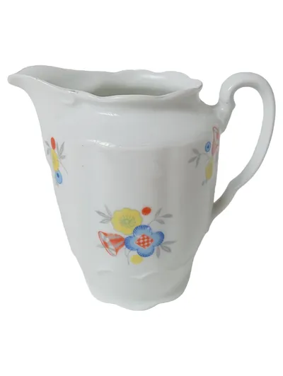 Bavaria Milchkännchen Weiß Porzellan Klassisch Blumenmuster Kaffeekännchen