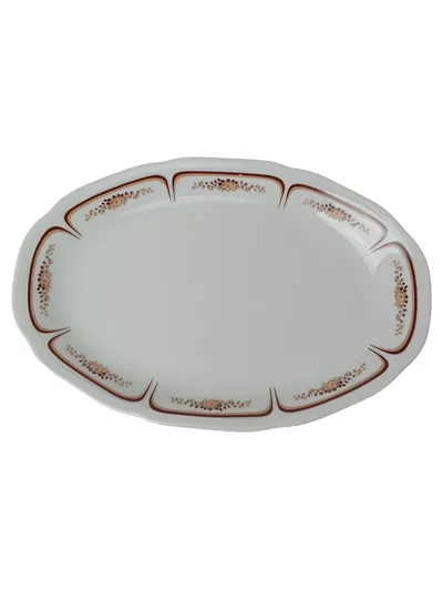 BAREUTHER WALDSASSEN Servierplatte Porzellan Weiß Vintage Blumenmuster