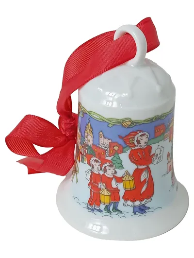 Hutschenreuther Weihnachtsglocke 1996 'In the Castle' Porzellan Mehrfarbig