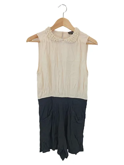 TOPSHOP Damen Jumpsuit Gr. 38;M Mehrfarbig Elegant mit Perlenkragen
