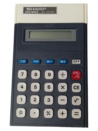 SHARP EL-8146 Taschenrechner Schwarz Vintage Rechner