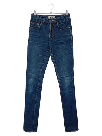 ACNE Damen Jeans Regular Fit W26/34 XS Blau Baumwolle