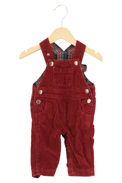 JOJO MAMAN BéBé Kinder Latzhose Cord Rot Gr. 56 Baby Jungen Mädchen Kariert