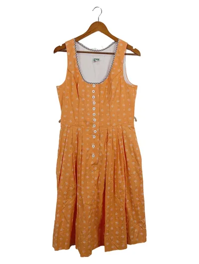 COUNTRY LINE Dirndl Trachtenkleid Damen Gr. 40/L Orange Blumenmuster Festlich