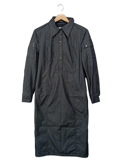 ELéGANCE PARIS Damen Blusenkleid Gr. 36/S Schwarz Klassisch Business Midi