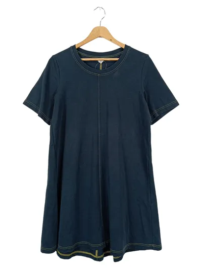 Arket Damen Freizeitkleid T-Shirt-Kleid Gr. 38/M Blau Baumwolle Modern
