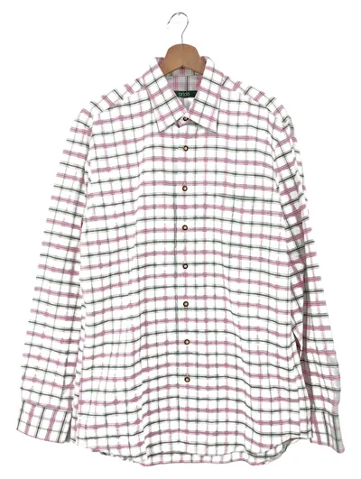 Arido Damen Bluse Gr. 40/M Kariert Weiß Rosa Grün 100% Baumwolle