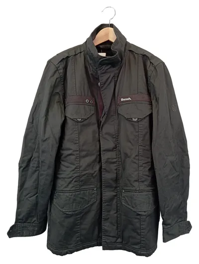 BENCH Damen Sweatjacke Schwarz Gr. 36/S Vintage Streetwear Baumwolle