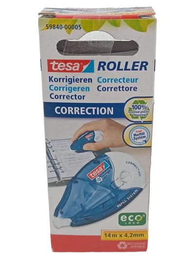 tesa Korrekturroller Blau 14m x 4,2mm Nachfüllsystem Praktisch Büro Schule