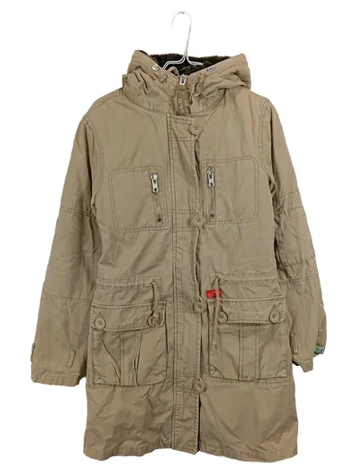 Khujo Parka Damen Jacke Baumwolle Kapuze Beige Gr. 36 S Freizeit