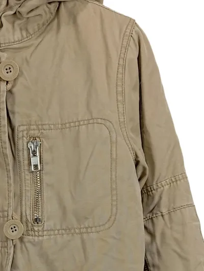Khujo Parka Damen Jacke Baumwolle Kapuze Beige Gr. 36 S Freizeit