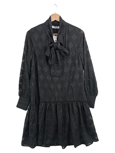 Sofie Schnoor Blusenkleid Damen 34;XS Schwarz Elegant Vintage Schleife
