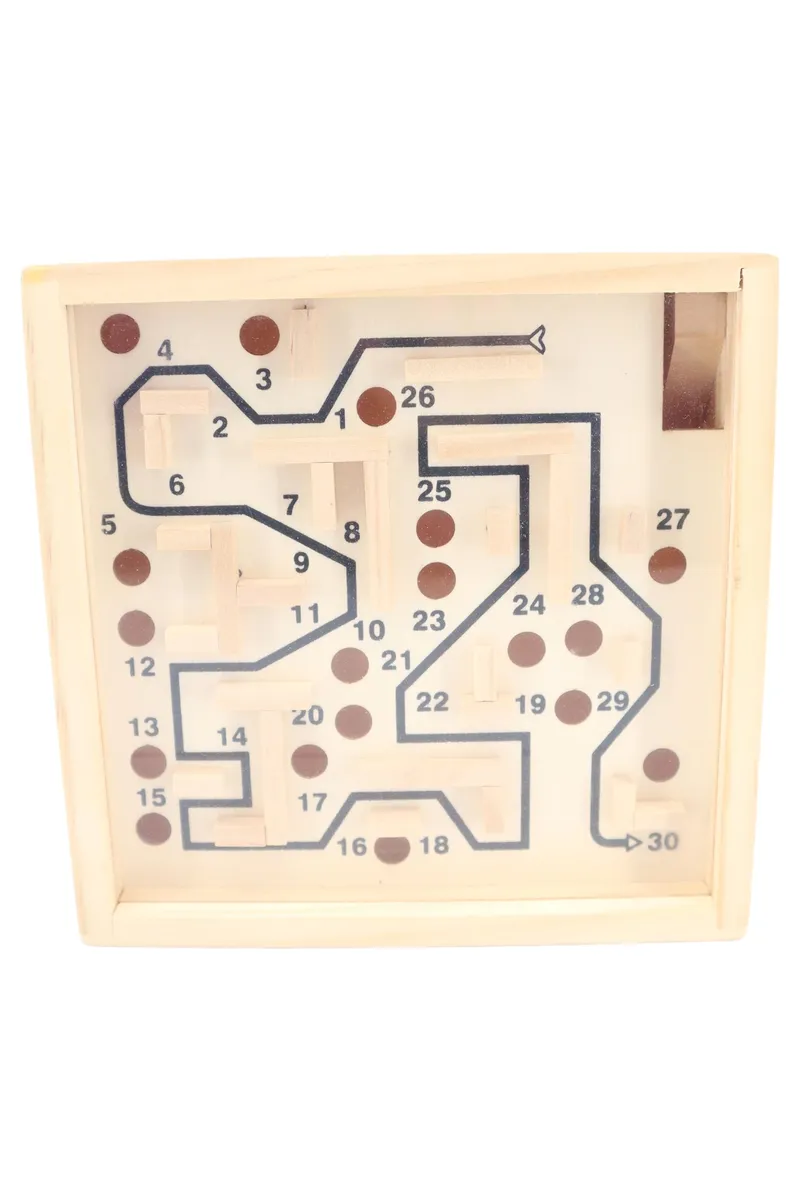 CARSTENSEN Motorikspielzeug Labyrinth Kugelspiel Holz Beige 16,5cm 1