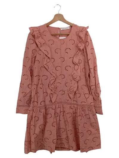 Sofie Schnoor Freizeitkleid Rosa Lochmuster Rüschen Bohemian Gr. 36/S