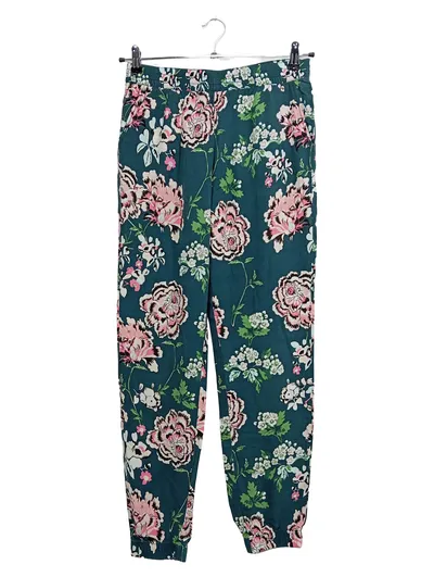 Q/S designed by Jogginghose Damen Blumenmuster Viskose Raffungen Mehrfarbig XS