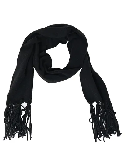 POLAR Damen Schal Schwarz Polyester Klassisch Elegant Casual 23x180 cm