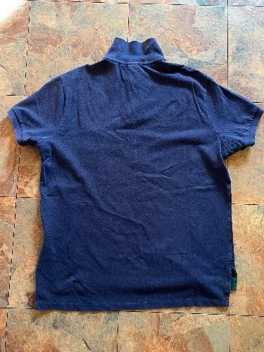 Polo Ralph Lauren Poloshirt Herren Gr. L Blau Gelb Big Pony Custom Fit
