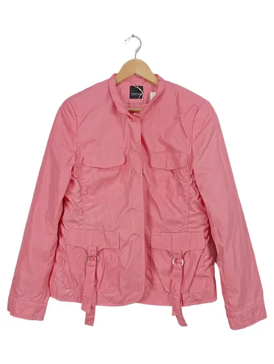TAIFUN Jacke Damen Gr. 40/L Pink Übergangsjacke Raffungen Casual Polyester