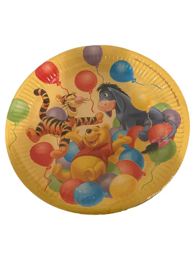 Disney Winnie Puuh Kinderteller 8er Set Gelb Bär Papier 23cm Geburtstag