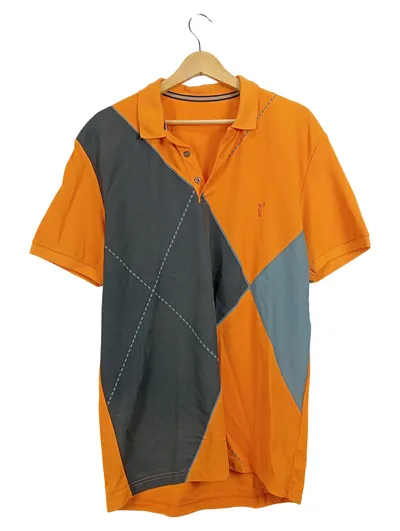 GOLFINO Herren Poloshirt Orange XL Argyle Sportlich