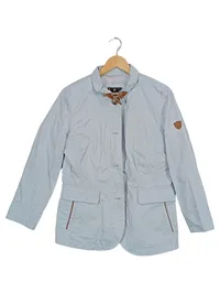 Basler Damen Jacke Gr. 38 Blau Übergangsjacke Stehkragen Riegel Casual 1