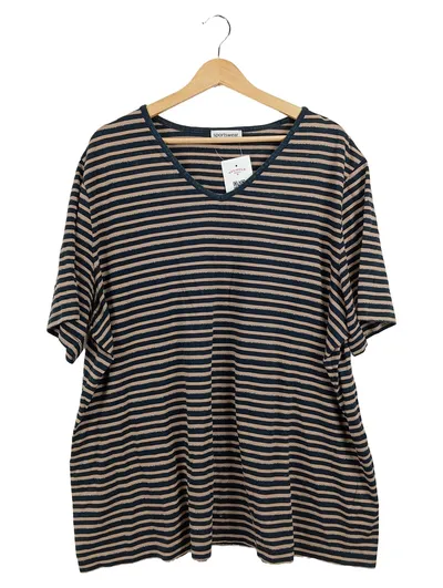 Ulla Popken Damen T-Shirt gestreift Blau Gr. 50x52 Casual