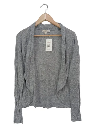 COMMA Strickjacke Damen Gr. 36/S Grau Leinen Cardigan Casual Elegant