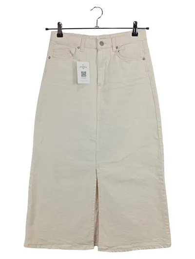 SELECTED FEMME Jeansrock Maxirock Damen Beige Baumwolle Gr. 38 M Casual