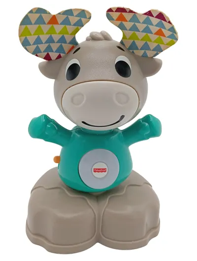 Fisher-Price Greifling Elch Baby Spielzeug Stoff Kunststoff Mehrfarbig 18cm